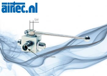 3-weg hogedrukkogelventielen, met snijringaansluiting ISO-8434-1, tot 500 bar