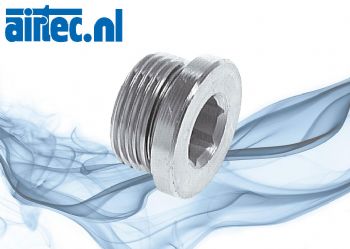 Afsluitstop met elastische afdichting, cilindrische schroefdraad, tot 400 bar