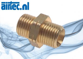 Dubbel nippel met Linkse schroefdraad, PN 16