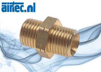 Dubbel nippel met Rechtse- en linkse schroefdraad, PN 16