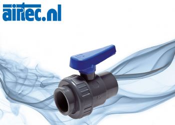 Enkelrings kogelkranen met BID., PVC-U watervariant (voor kunststof schroefdraad), tot 16 bar