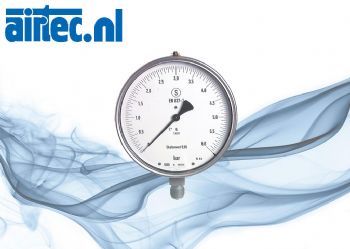 Fijnmeetveiligheidsmanometer verticaal Ø 160 mm, klasse 0,6