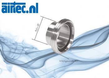 Inlassokken schroefdraad (melkdraad), DIN 11851 - conform DIN 11851