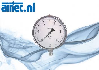 Glycerinemanometers verticaal Ø 160 mm, roestvrij staal - Chemie, Klasse 1,0