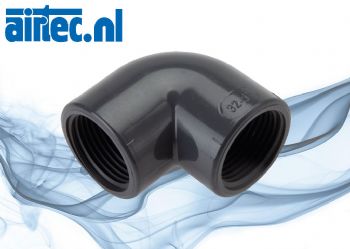 Hoek 90° met binnenschroefdraad , PVC-U (alleen voor kunststof schroefdraad), PN 16