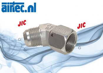 Hoek-koppelingen 45° met JIC-Schroefdraad (binnen - buiten), tot 310 bar