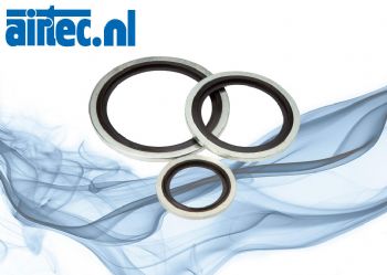 Hydraulische afdichtingsringen met elastomeerinzetstuk (zelfcentrerend)
