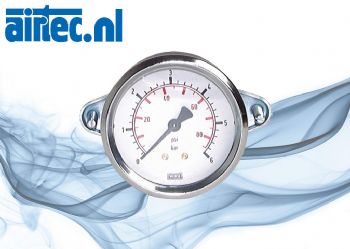 Inbouwmanometer met driekantige voorring Ø 40, 50, 63 mm, klasse 2,5