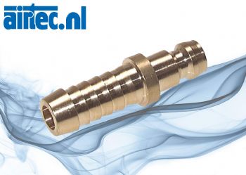Snelkoppeling stekker met slangtuhle zonder ventiel, DN6 ( 9mm profiel)