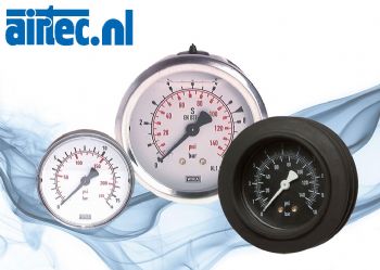 Manometer, horizontaal (ook voor vacuüm)