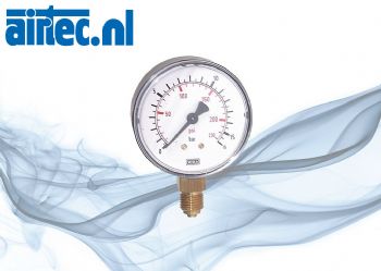 Manometer met onderaansluiting Ø 40, 50, 63 mm, klasse 2,5