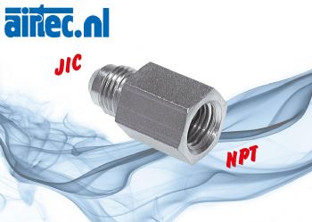 Reduceernippels met JIC- (buiten) en NPT-schroefdraad, tot 310 bar