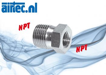 Reduceernippels met NPT-schroefdraad, tot 275 bar