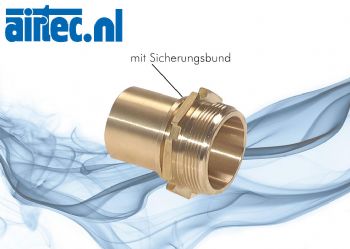 Schroefdraadtules met buitenschroefdraad en veiligheidskraag, afmetingen conform EN 14420-5 (DIN 2817)