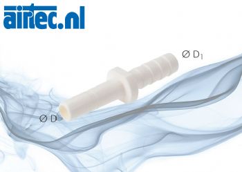 Stekkernippel met slangtule voor PVC-slang, LE (Inch)