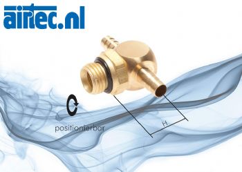 Zwenkbare T-stekkernippelkoppelingen voor PU-, PUN- en PA-slang