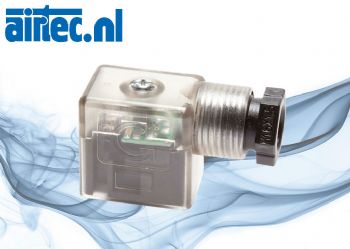 Standaardstekker voor magneetspoelen (met beveiligde bedrading en LED-weergave)