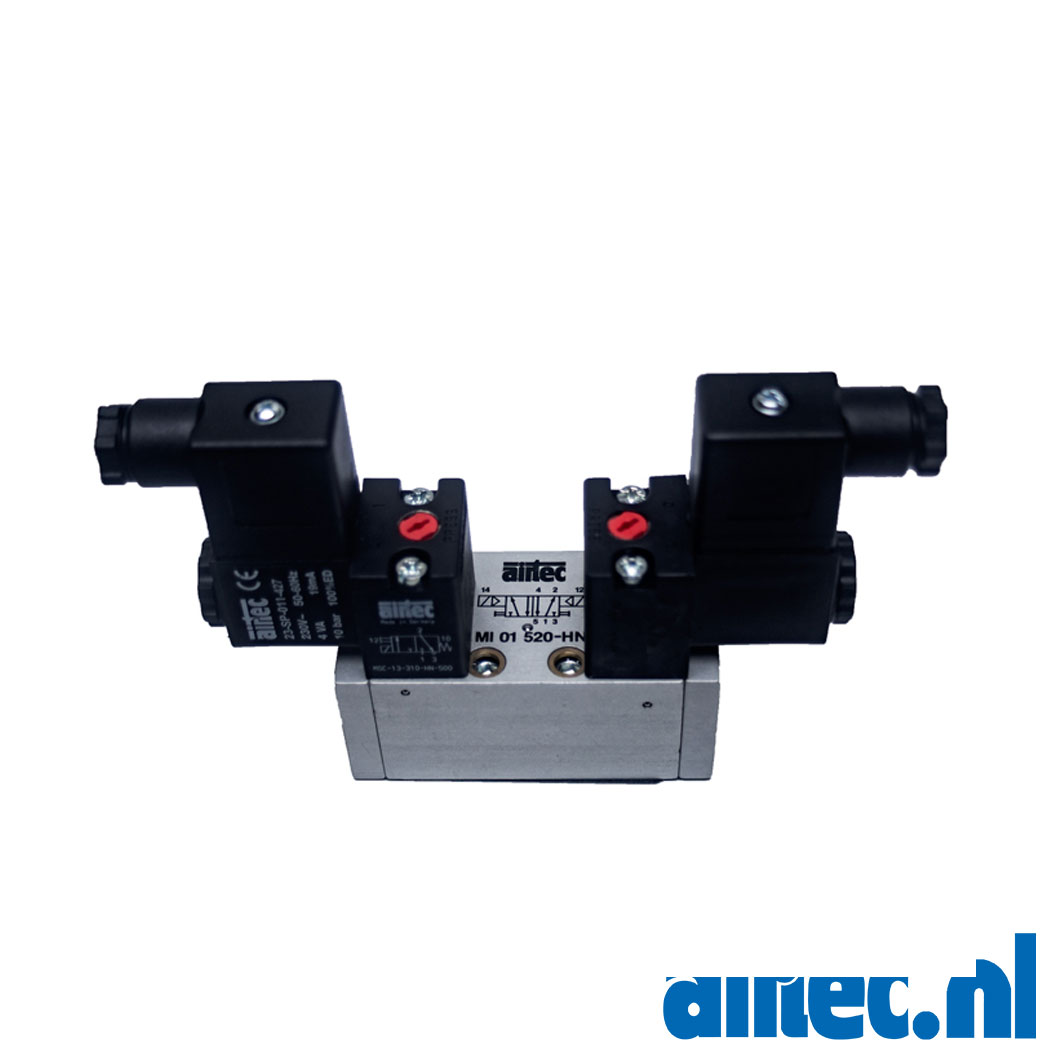 MI-01-520-HN/B42 24V= - bistabiel, 5/2-weg ventiel, volgens ISO-1, 24V=5/2 weg ISO-1-ventiel bi-stabiel, 24V= 2,7W, Atex II 3G Ex nA IIC T6 Gc / 3D Ex tc IIIC T95grC Dc, IP 65,